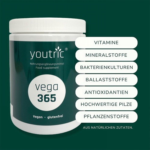 Nahrungsergänzungsmittel im Alltag, ganz einfach mit youtric vega365