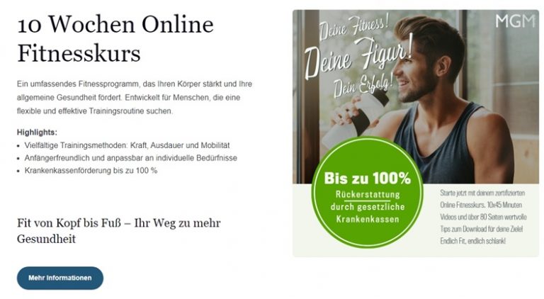 Der von BleibFit24 empfohlene 10 Wochen Trainingsplan.