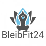 BleibFit24 Logo - Meditierender Mensch und Firmenname