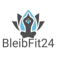 BleibFit24 Logo - Meditierender Mensch und Firmenname