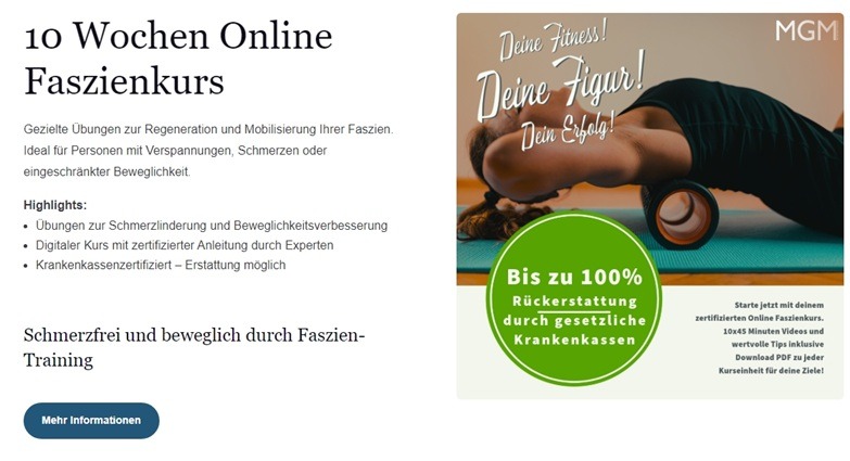 Faszien Übungen für Anfänger - 10 Wochen Online Faszienkurs
